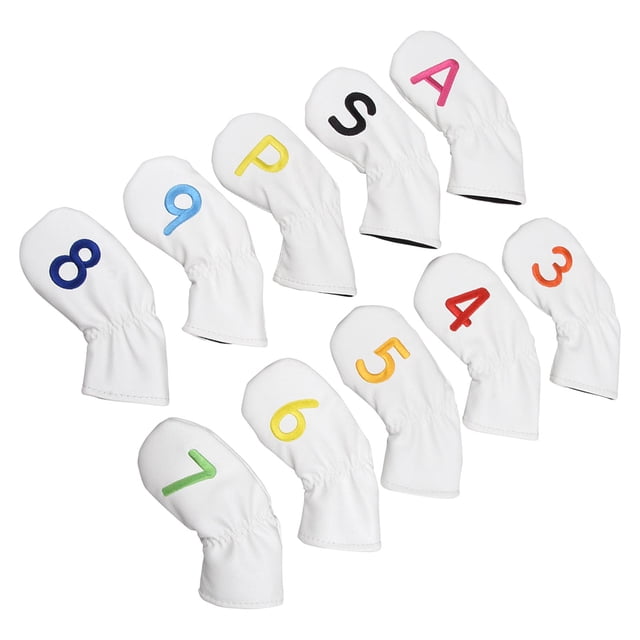 Cubierta de cabeza de hierros de golf kusrkot 10 piezas Anti 9,P,S,A Blanco