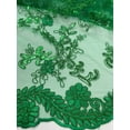 thumbnail image 2 of Beautiful Embroidered Lace w/Sequins, By the Yard from Sal Tex Fabrics, Kelly Green, 2 of 3