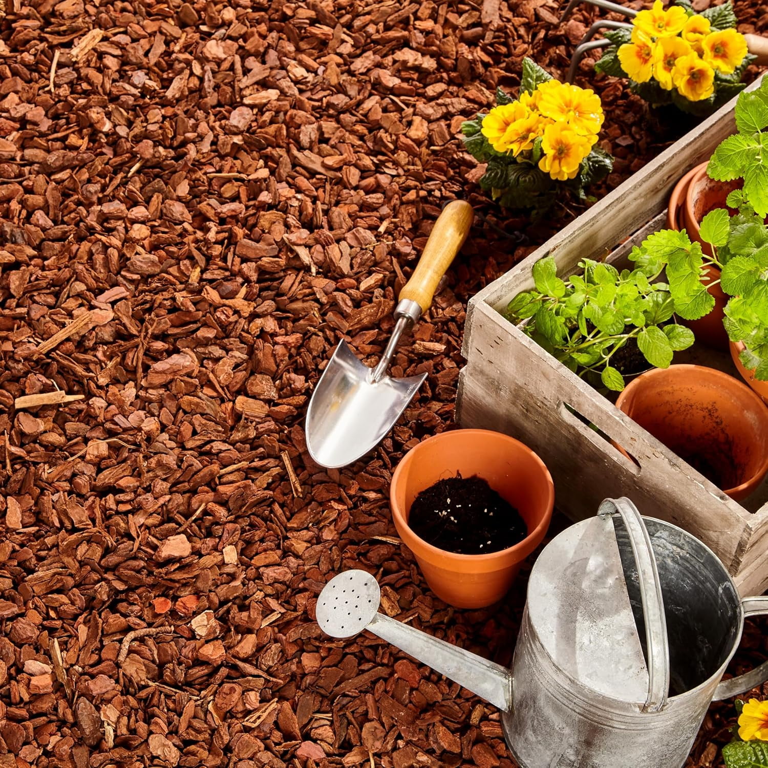 Wjsp Pine Bark Mulch Nuggets 1.3 Cu ft Natural for Gardens Landscaping Potted Plants