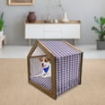 thumbnail image 3 of Geometric Pet House, Abstract Shapes Rhombus Rectangles in Vivid Color Scheme Zigzags, Outdoor & Indoor Portable Dog Kennel with Pillow and Cover, 5 Sizes, Dark Purple Lavender, by Ambesonne, 3 of 5