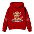 thumbnail image 3 of WAYUTE Sweatshirts for Girls Cute Cow Print Hooded Sweatshirt for Boys Soft Casual Pullover with Pocket, 3 of 6