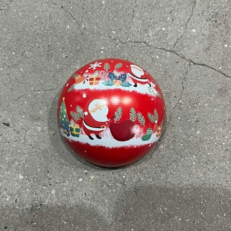 

Ostrifin Christmas Round Ball Box Tinplate Candy Box Christmas Tree Decorations Candy Jar Xmas Tree Hanging Balls Candy Cans Kids Gift