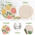 thumbnail image 4 of Yayeee 6 PCS Drink Coasters with Holder Set Woven Absorbent Round Tabletop Hot Pad, Candy Grapefruit, 4 of 7