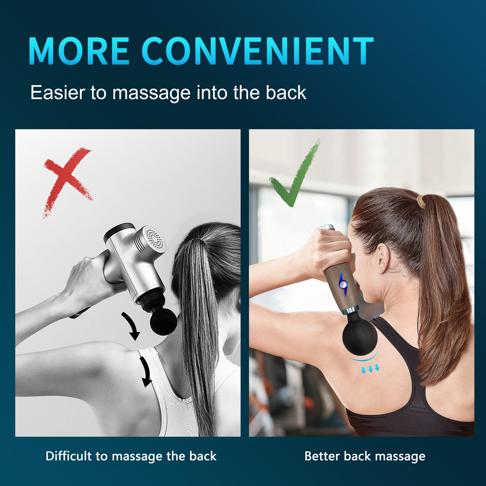 Maxgia MJOLLNIR, Electric Cordless Muslce Handheld Massager, Deep Tissue Back Massager with Linear Speeds for Back, Neck, Shoulder, Leg, Trigger Point, Pain Relief, Muscle Recovery