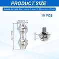 thumbnail image 2 of Uxcell M2 304 Stainless Steel Double Wire Rope Clips, Cable Clamp Fixing Clips for 1mm to 1.8mm Diameter Wire Rope Fastener, 10pcs, 2 of 5