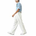 thumbnail image 3 of HBDesign Mens Linen Wide Leg Pants Casual Pleated Summer Breathable Loose Daily Trousers, 3 of 6