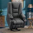thumbnail image 2 of MCombo Large Power Lift Recliner Chair with Massage and Heat,Faux Leather 7539 (Dark Grey), 2 of 8