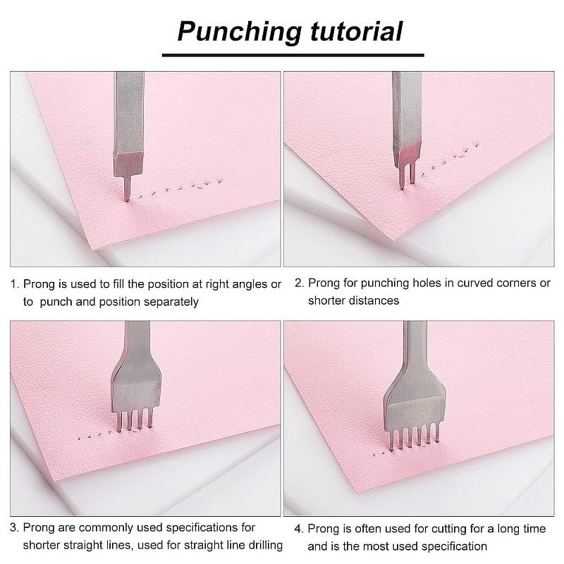 Leather Craft Hole Punches Tool with Imitation Leather Thimble Thimber Brass Sewing Thimble Finger Protector Plastic Punching Pad