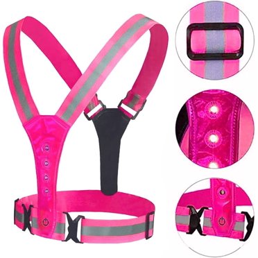 Athletic Works Neon Green LED Adjustable Rope Safety Vest Reflective ...