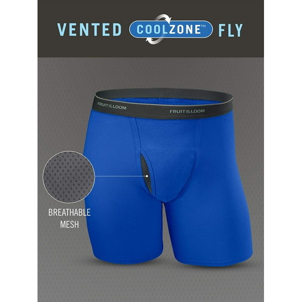 Fruit Of The Loom Mens Coolzone Fly Long Leg Boxer Briefs 7 Pack, L,  Assorted 