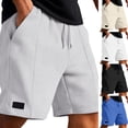 thumbnail image 2 of FUZHIQ Men's Cotton Casual Shorts Elastic Waistband Board Shorts Loose Summer Walking Shorts Knee Length Cargo Pants,L, 2 of 7