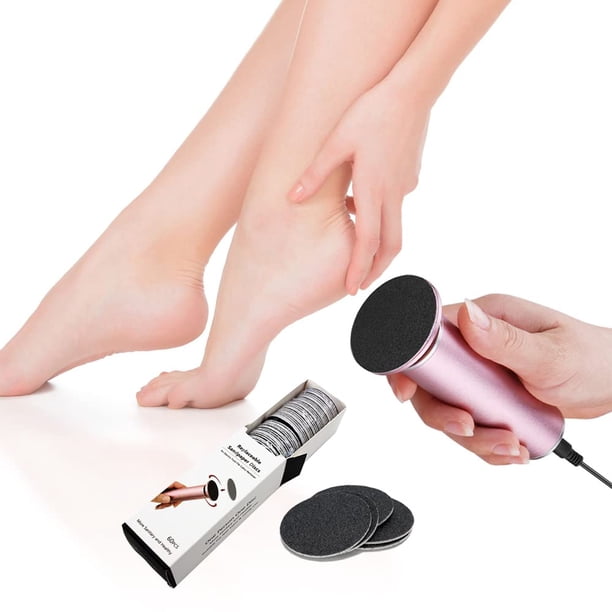 Dr.Pedi Removedor eléctrico de callos para pies Lima eléctrica de velocidad ajustable con 60 piezas de discos de papel de lija de repuesto Lima de pies para pedicura profesional Callos de piel seca y