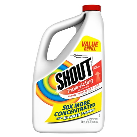 Shout Triple-Acting Liquid Refill 60 fl oz (Best Laundry Stain Remover For Set In Stains)