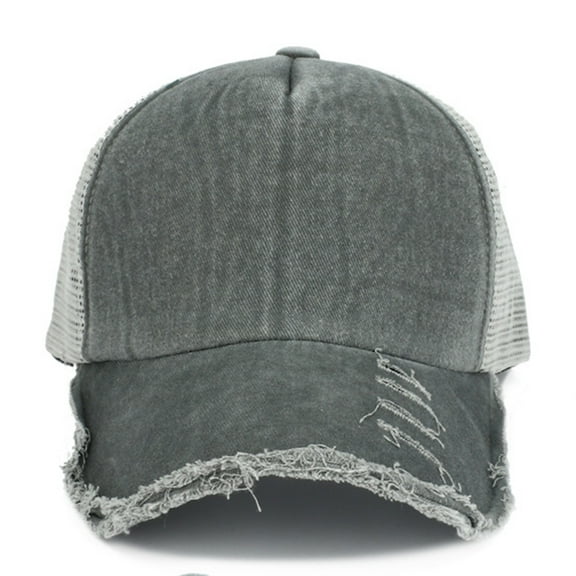 CFMIURAN Trucker Hat, Women's Summer Distressed Baseball Cap - Adjustable Mesh Cotton Hat for Sun Protection, Hip Hop Streetwear Style for Outdoor Sports and Daily Wear