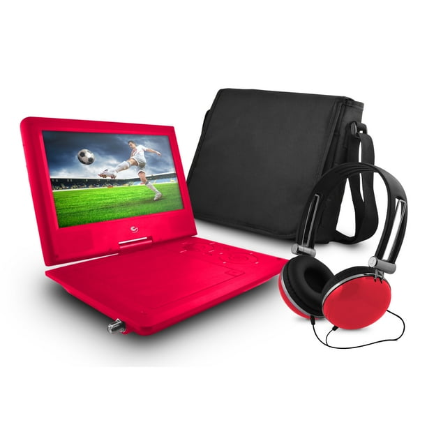 Ematic 9 Portable DVD Player with TV Tuner and Bluetooth, Red Walmart