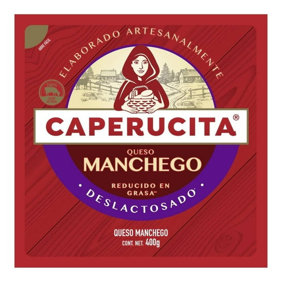 Queso tipo manchego Caperucita deslactosado reducido en grasa 400 g