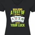 thumbnail image 4 of Inktastic Mahjong Women's V-Neck T-Shirt, 4 of 5