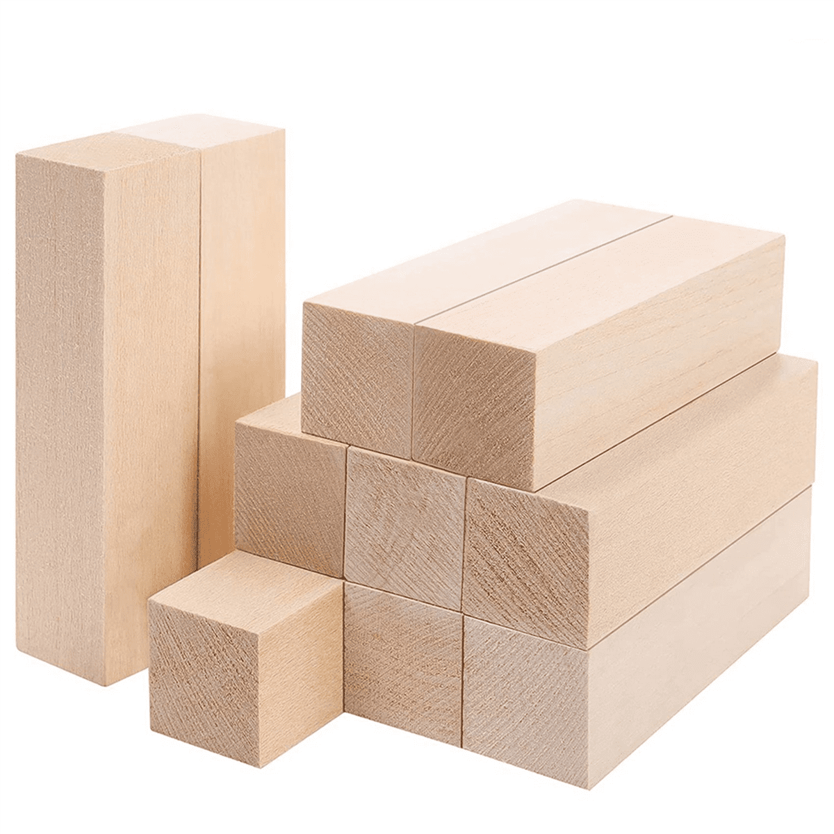 50 Blocs Cylindriques En Bois Brut - DIY, Sculpture, Projets Créatifs - Matériel Éducatif Enfants - Artisanat & Construction
