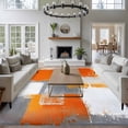 thumbnail image 4 of Burnt Orange Grey Area Rugs 6x9 for Living Room, Oil Painting Smear Modern Abstract Art Non Slip Washable Rug Runner, Low Pile Indoor Floor Carpet Mat Bathroom Rugs for Bedroom, Kids Room, 4 of 9
