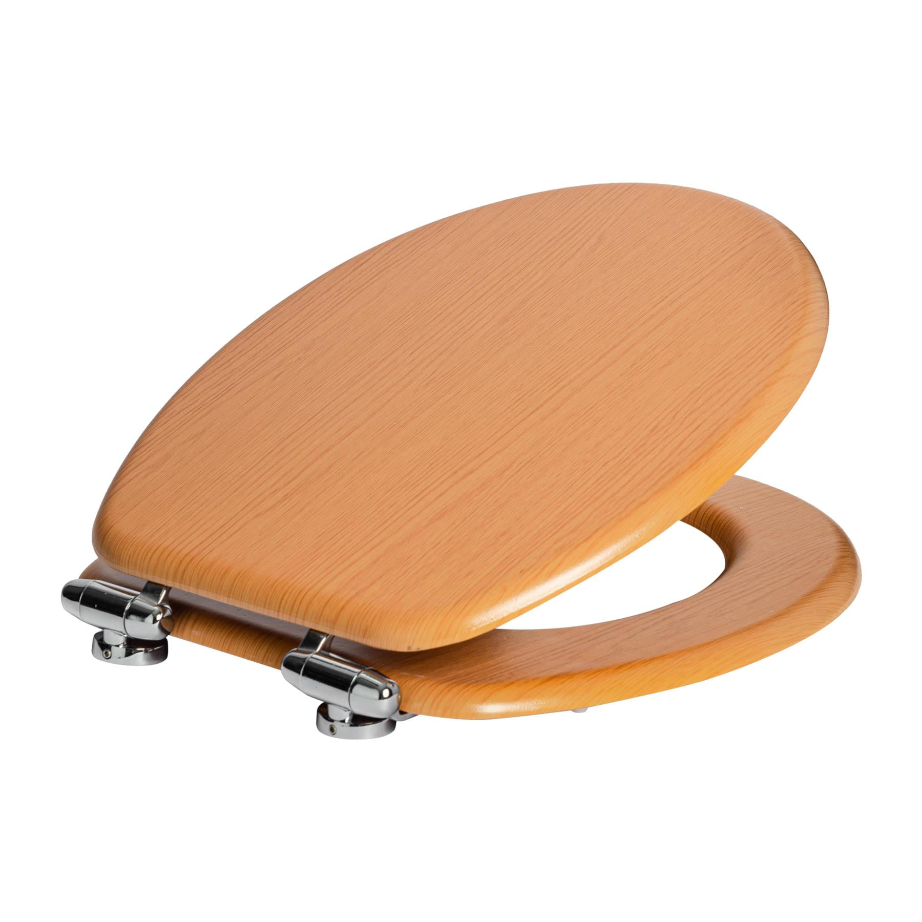 Harbour Housewares Wooden Soft Close Toilet Seat Durable Oval Shape