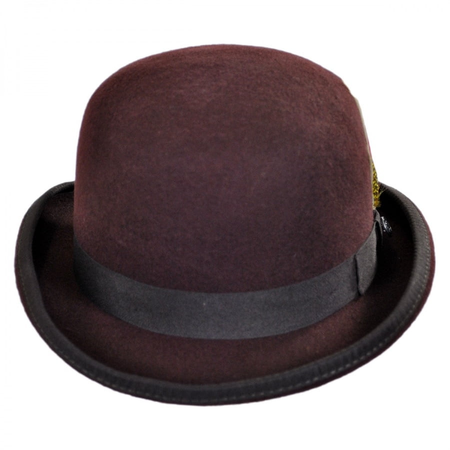 English Wool Felt Bowler Hat - M - Brown
