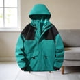 thumbnail image 5 of Aimik Women's Classic Color-Block Hooded Windbreaker Jacket Lightweight Water-Resistant Jacket with Button Front for Spring Fall, 5 of 5