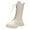White, variant on NIEWTR Girls Knee High Boots Riding Shoes for Little Kid/Big Kid Lace-Up Retro Knee-High Boots Ankle Boots Size 13.5