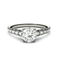 thumbnail image 4 of Charles & Colvard 14K White Gold Moissanite 6.5mm Round Engagement Ring-Size 5 1.29cttw DEW, 4 of 7