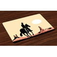 thumbnail image 1 of Ambesonne Western Place Mats Set of 4, Cowboy Horse Sunset, Standard Size, Yellow Orange Black, 1 of 4