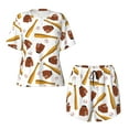 thumbnail image 4 of Kdxio Baseball Sport Print Pajamas Sets for Women Short-Sleeved Pjs with Lounge Shorts Two Piece Sleepwear S-4XL, 4 of 9