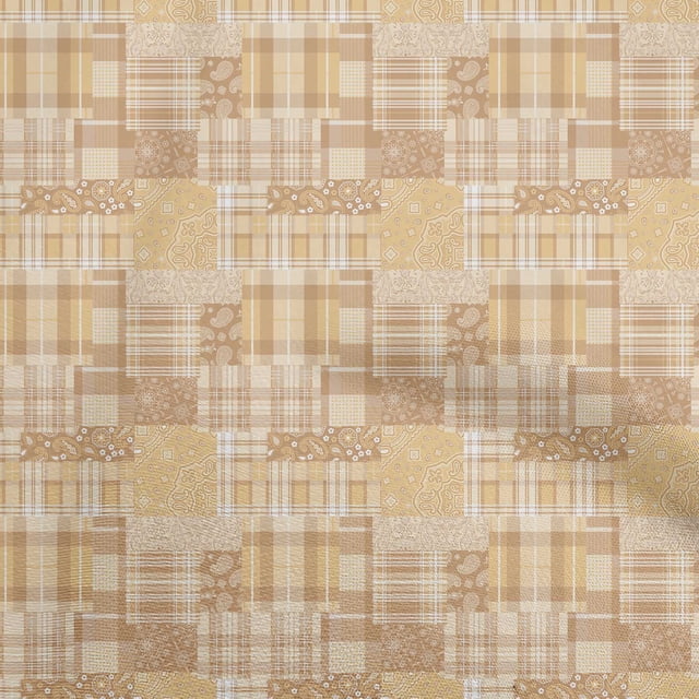 oneOone Viscose Chiffon Light Beige Fabric Floral & Craft Projects Decor Fabric Printed By The Yard 42 Inch Wide
