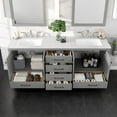 thumbnail image 5 of Eviva Aberdeen 78" Transitional Gray Bathroom Vanity with White Carrara Quartz Countertop, 5 of 7