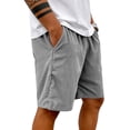 thumbnail image 5 of Dwelliawo Mens Corduroy Shorts Loose Fit Wide Leg Corduroy Short Travel Lightweight Elastic Waist Shorts Pant Knee Length Drawstring Shorts Gray M, 5 of 7