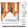 thumbnail image 3 of Orange Gray Swag Curtain Valance for Windows, Geometric Graffiti Color Block Abstract Oil Paint Window Treatments Short Swag Topper for Kitchen Windows Bathroom Bedroom, 36"x63", 3 of 8