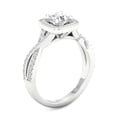 thumbnail image 2 of 1 Carat T.W. Diamond Criss-Cross Shank Single Halo 14kt White Gold Engagement Ring, 2 of 4