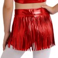 thumbnail image 2 of Hansber Kids Girls Metallic Shorts Hip Hop Jazz Dance Performance Cheerleading Tassels Skirts Dancewear Red 16, 2 of 5