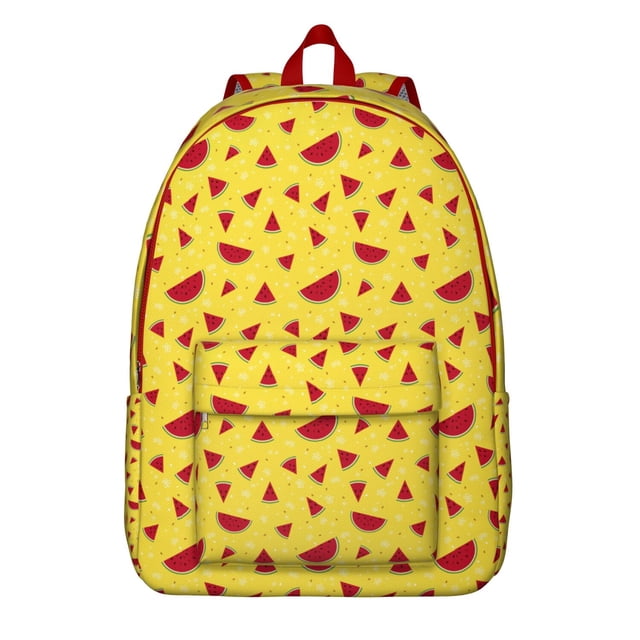 Fresh Watermelon Design School Backpack, Tropical Fruit Print with Cute Aesthetic Pattern, Great for Summer Picnic or Travel