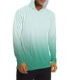 thumbnail image 4 of Sookity Men's UPF 50+ Hoodie Shirts Long Sleeve Sun Protection Spf Tees for Running Hiking Fishing Slim Fit Casual Solid Shirts Outwear Mens Shirts Long Sleeve Casual Mint Green,L, 4 of 8