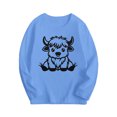 thumbnail image 2 of SGFCWSX Girls Long Sleeve Tops Round Neck Shirts Kids Fall Casual T-Shirts Sky Blue Size 7-8 Years, 2 of 4