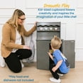 thumbnail image 3 of ECR4Kids Wooden Pretend Play Kitchen Storage Cupboard for Kids, Montessori Playset, Grey Wash, 3 of 9