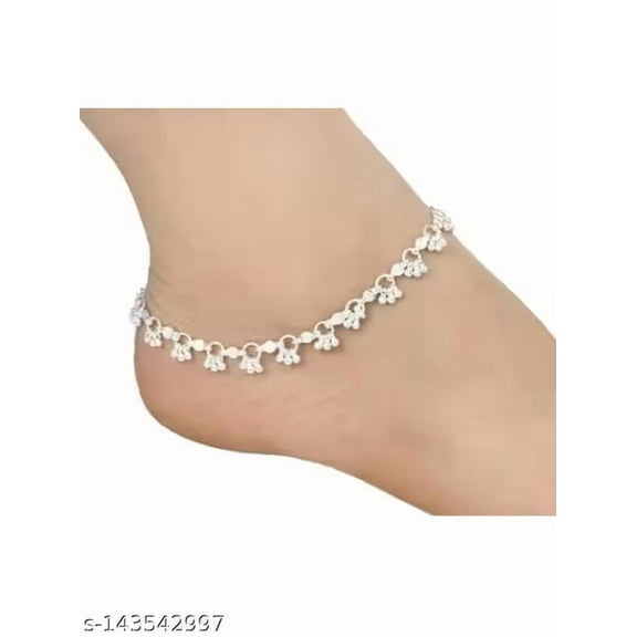 Traditional Silver-Plated Payal for Women Anklet Pajeb for Wedding, Festive & Daily Wear