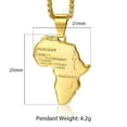 thumbnail image 4 of Hermah Yellow Gold Filled Africa Map Pendant Necklace Stainless Steel Box Chain, 4 of 7