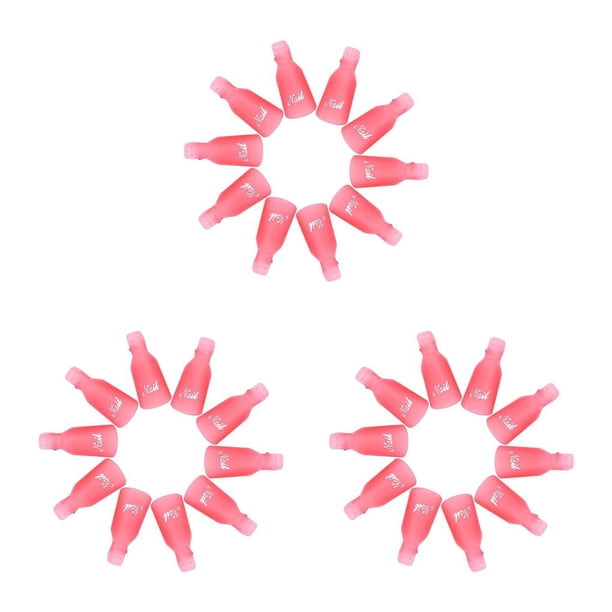 Vogacara 10 Uds. Clips de tapa de remojo de Arte de uñas de plástico Gel removedor de esmalte herramienta de envoltura líquido para la eliminación Type4 NO4 Vogacara CBP119459