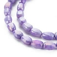 thumbnail image 3 of Opaque Baking Painted Glass Beads Strands Faceted AB color Plated Melon Seeds Medium Purple 9x6x4.5mm Hole: 1.2mm about 50pcs/strand 17.32 inches(44cm), 3 of 3