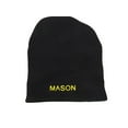 thumbnail image 3 of 8" Mason Masonic Lodge Letters Black Embroidered Beanie Skull Cap Hat (RAM), 3 of 3