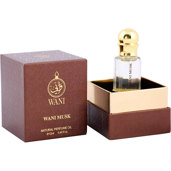 WANI Musk 12ml Real Essential Scented Perfume Oil, Arabian Attar Fragrance, Alcohol Free