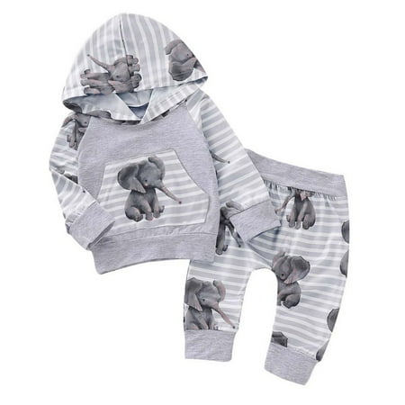 

Baozhu Toddler Baby Boy and Girl s Hoodies Pullover Pants Outfit 0-24 Months
