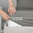 thumbnail image 4 of Soft Lightweight 400TC 100% Cotton Sateen Bed Sheet Set – 3-Piece Twin XL – Gray, 4 of 8