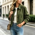 thumbnail image 5 of Floleo Womens Soft Microfiber Jacket Button Down Collared Long Sleeve Casual Outerwear with Patch Pockets for Fall Spring Daily Wear, 5 of 8