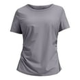 thumbnail image 2 of Ruyang Women's Short Sleeve Workout Shirts Breathable Yoga T-Shirts with Side Slits Athletic Tee Tops Summer Fitness Clothes, 2 of 6